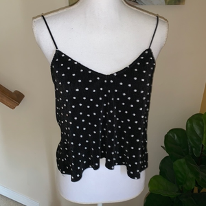 Kendall & Kylie black white polka‎ dot cropped tank